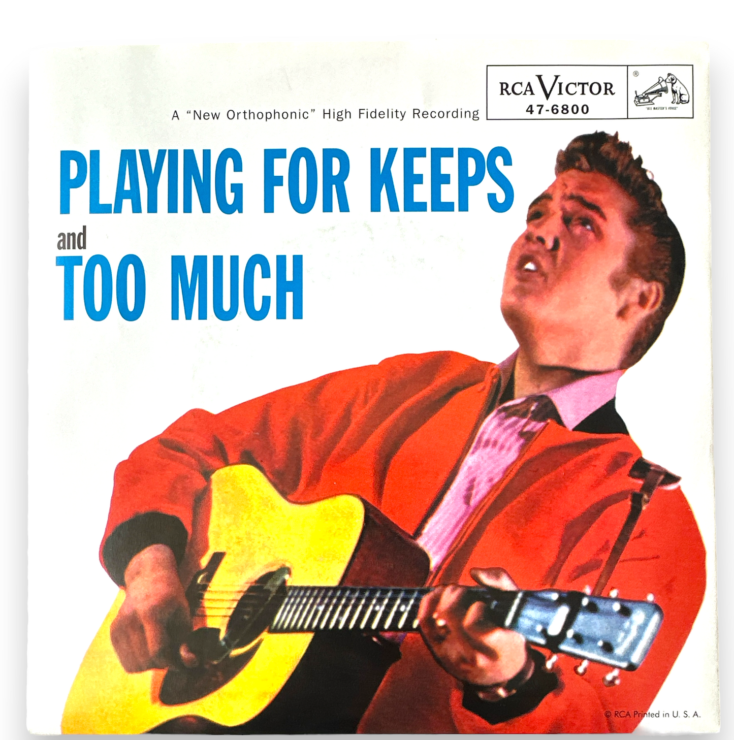 Elvis Presley & Jordanaires Too Much / Playing For Keeps Promotional Copy