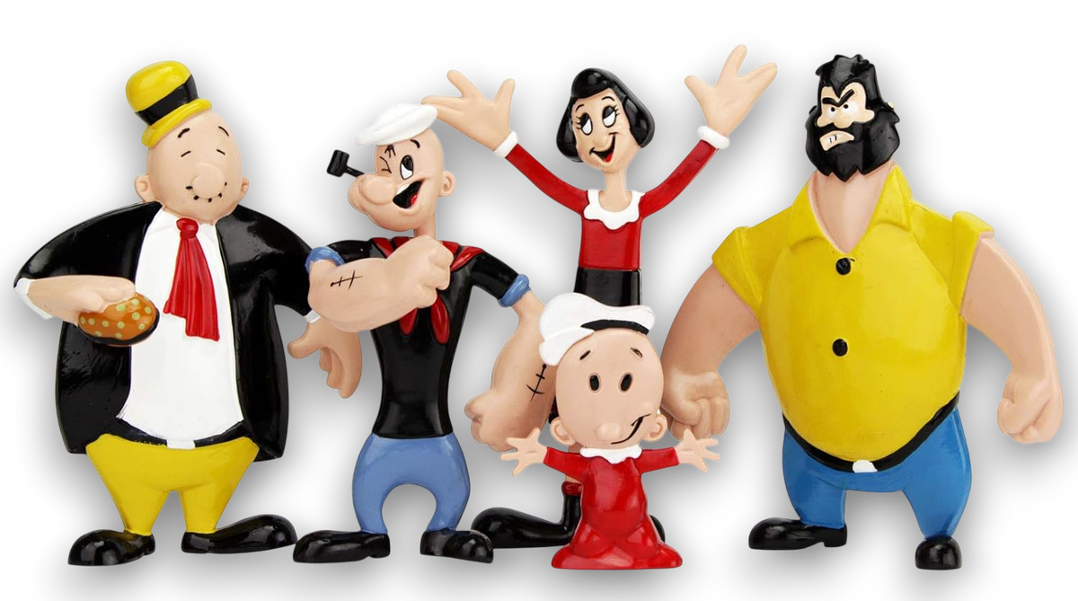 Popeye Retro Bendable Figure Boxed Set NJ Croce 75th Anniv. Last New Set