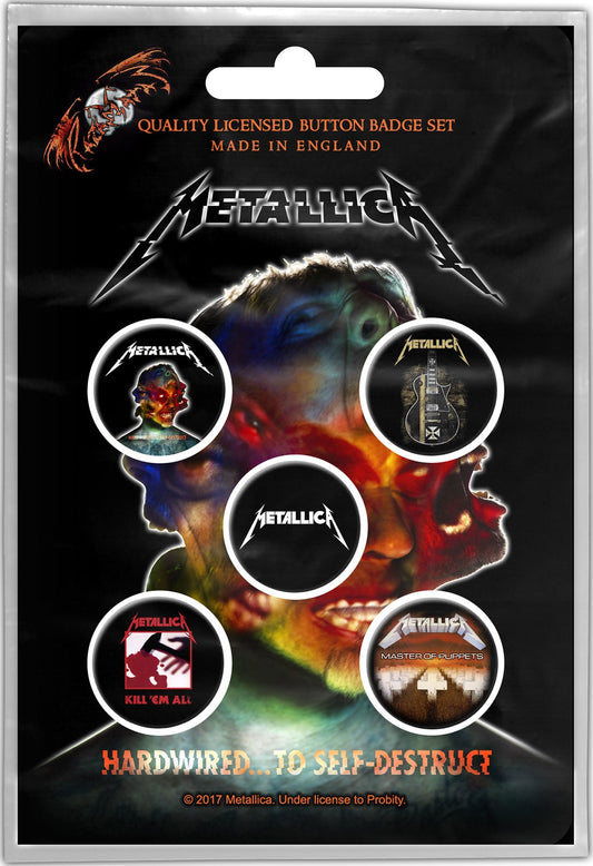 Metallica - Hardwired 5pc. Button Set-Officially Licensed (New)