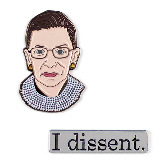 ⚖️ Ruth Bader Ginsburg  - Enamel Pin Set of 2 - [ I Dissent ] From Unemployed Philosopher's Guild⚖️