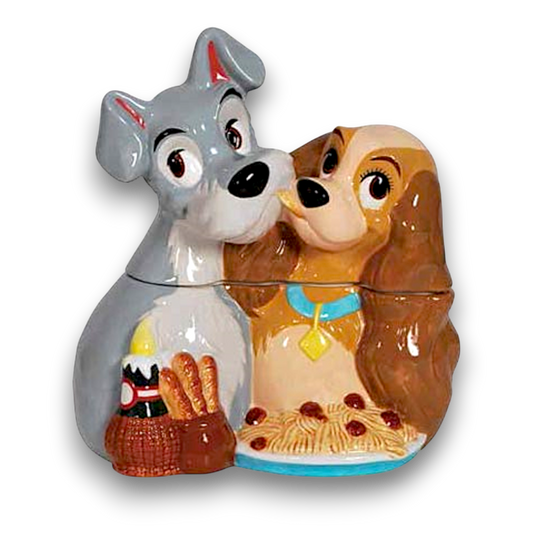Disney Lady and the Tramp Spaghetti Dinner Cookie Jar Westland Giftware