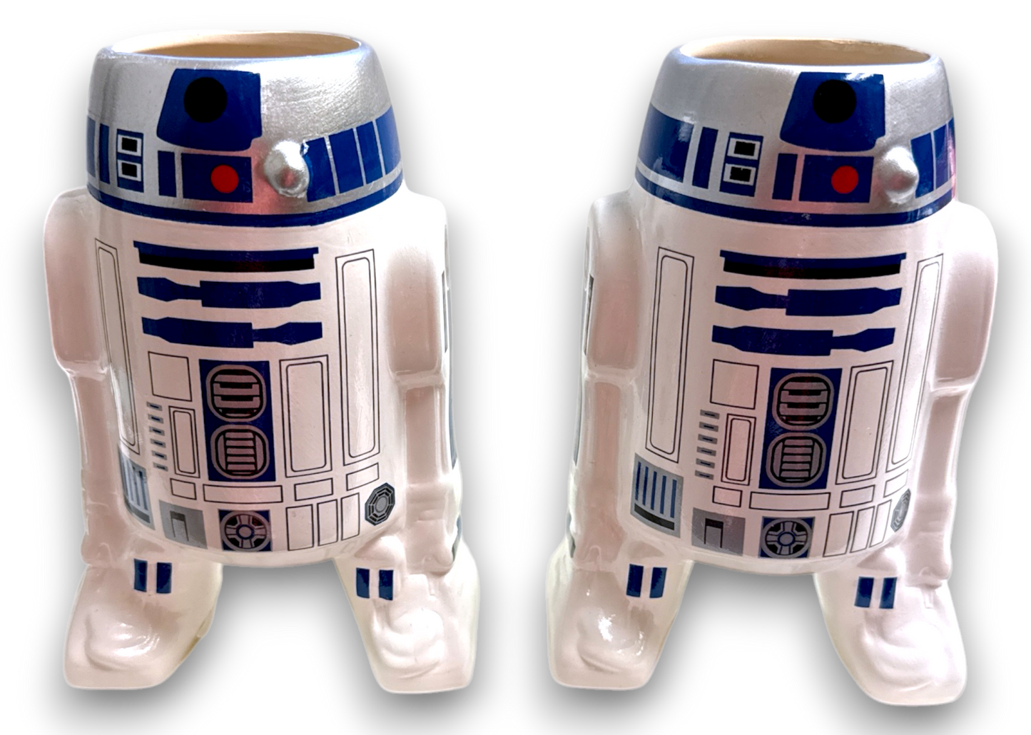 Set Of (2) Two - Star Wars - R2D2 Sculpted Ceramic Mug Zak Design! (Brand New)