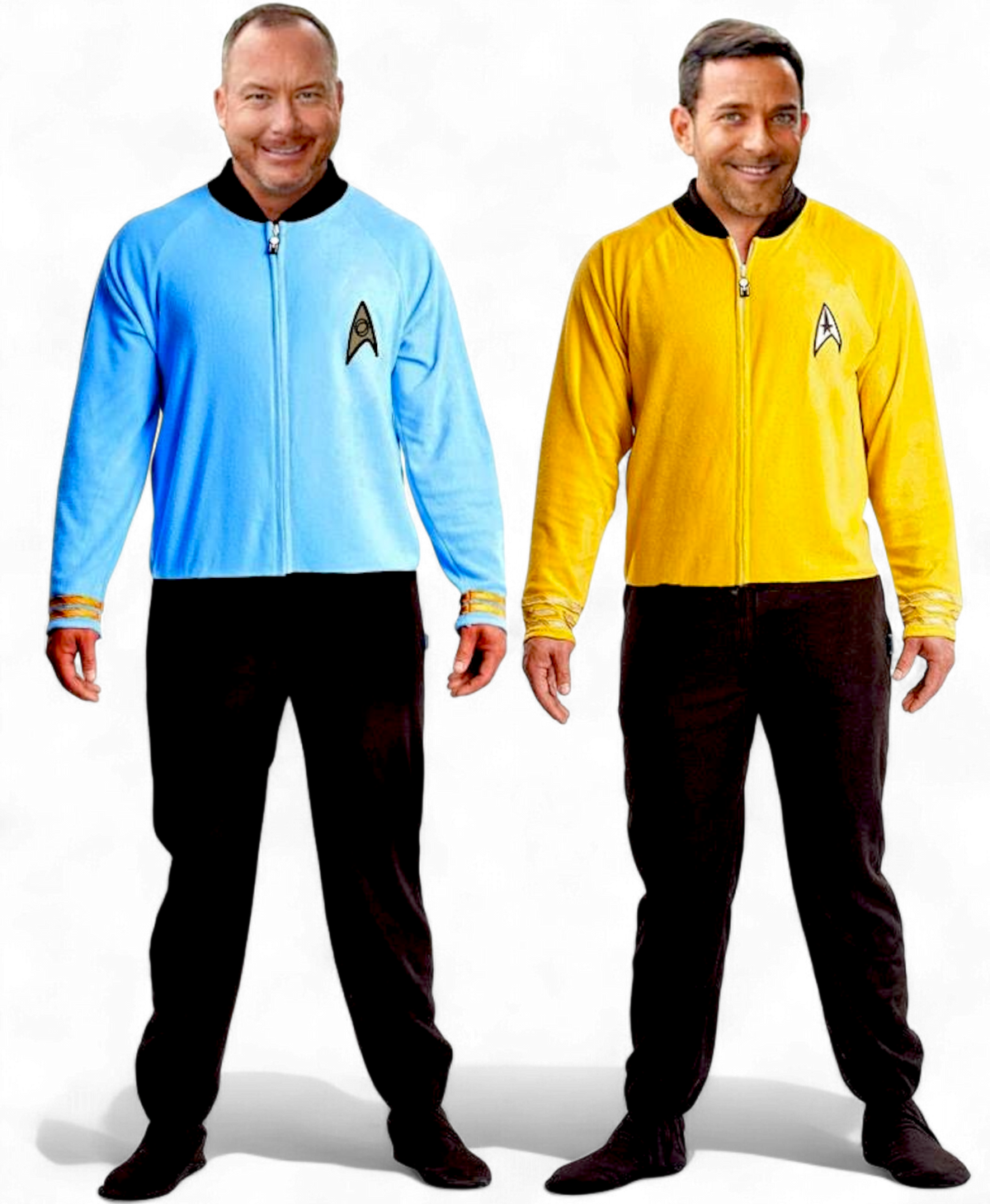Star Trek – Captain Kirk Unisex Fleece Union Suit – Adult One-Piece Pajamas – Gold Uniform