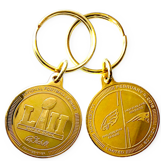 Football - Philadelphia Eagles 2018 (Winning Supper bowl Year) Keychain Solid Bronze Logo Coin Toss Coin