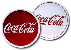 Coca-Cola - Red & White: 11" Diameter Melamine Plate Set (2 Plates)