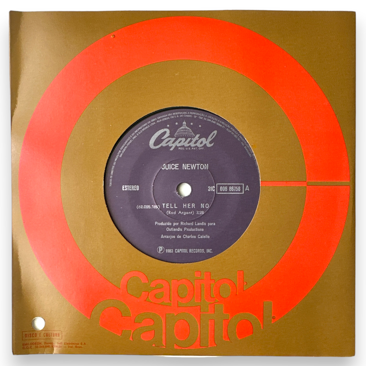 Juice Newton - Tell Her No / Stranger At My Door 7" 45 rpm