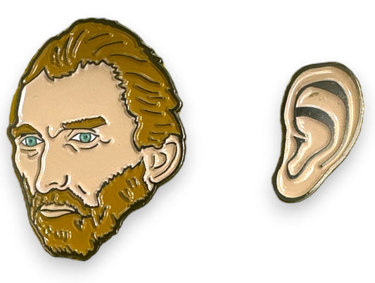 🎨 Van Gogh & Ear  - 2 - Piece Enamel & Metal Pin Set From Unemployed Philosopher's Guild🎨