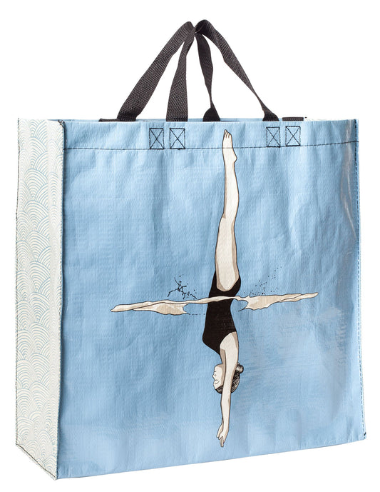Diver -  Swimmer - Shopper Tote - 15"h x 16"w x 6"d - Made From 95% Recycled Material