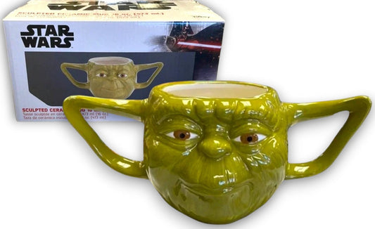 Star Wars - Yoda 16 oz Sculpted Ceramic Mug With Two Ear Handles (New & Boxed)